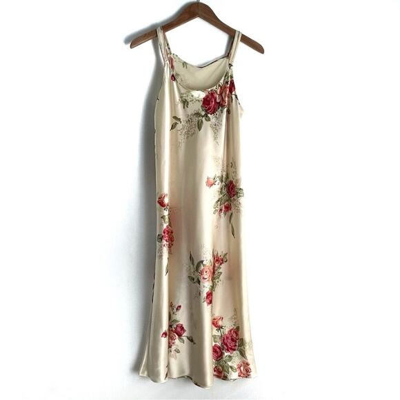 Oscar de la Renta Cream Floral Chemise - Picture 1 of 9